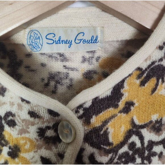 Vintage Sidney Gould Women's Sz. S 3/4 Sleeve Button Up Floral Cardigan - Picture 2 of 4